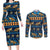 Hawaii Turtles Starfish Unique Pattern Couples Matching Long Sleeve Bodycon Dress and Long Sleeve Button Shirt - Polynesian Pride