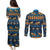 Hawaii Turtles Starfish Unique Pattern Couples Matching Puletasi and Long Sleeve Button Shirt - Polynesian Pride
