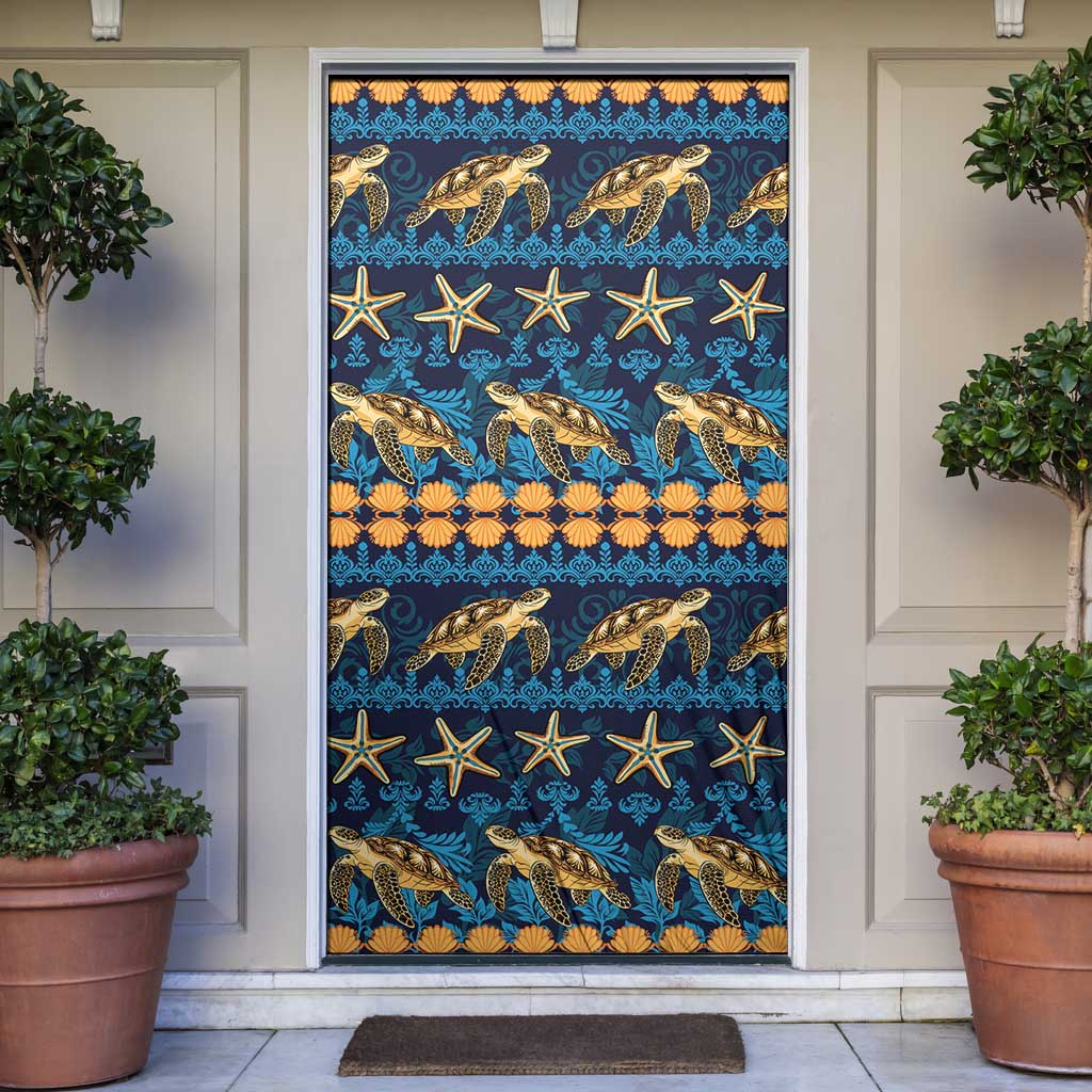 Hawaii Turtles Starfish Unique Pattern Door Cover - Polynesian Pride