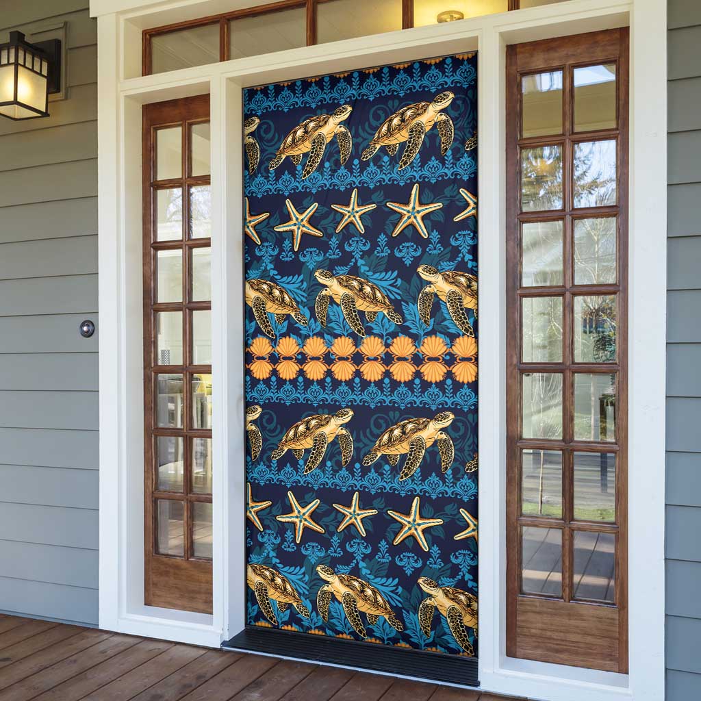 Hawaii Turtles Starfish Unique Pattern Door Cover - Polynesian Pride