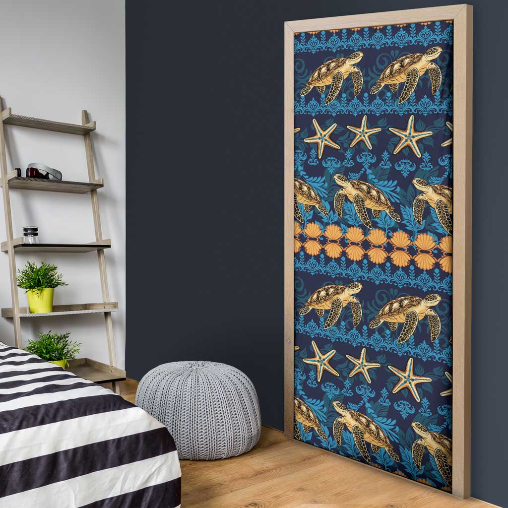 Hawaii Turtles Starfish Unique Pattern Door Cover - Polynesian Pride