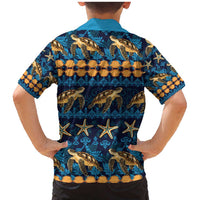 Hawaii Turtles Starfish Unique Pattern Family Matching Mermaid Dress and Hawaiian Shirt - Polynesian Pride