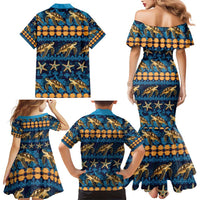 Hawaii Turtles Starfish Unique Pattern Family Matching Mermaid Dress and Hawaiian Shirt - Polynesian Pride