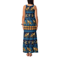 Hawaii Turtles Starfish Unique Pattern Family Matching Tank Maxi Dress and Hawaiian Shirt - Polynesian Pride