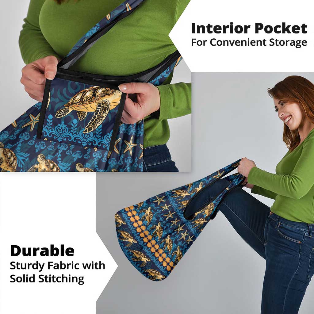 Hawaii Turtles Starfish Unique Pattern Grocery Bag - Polynesian Pride