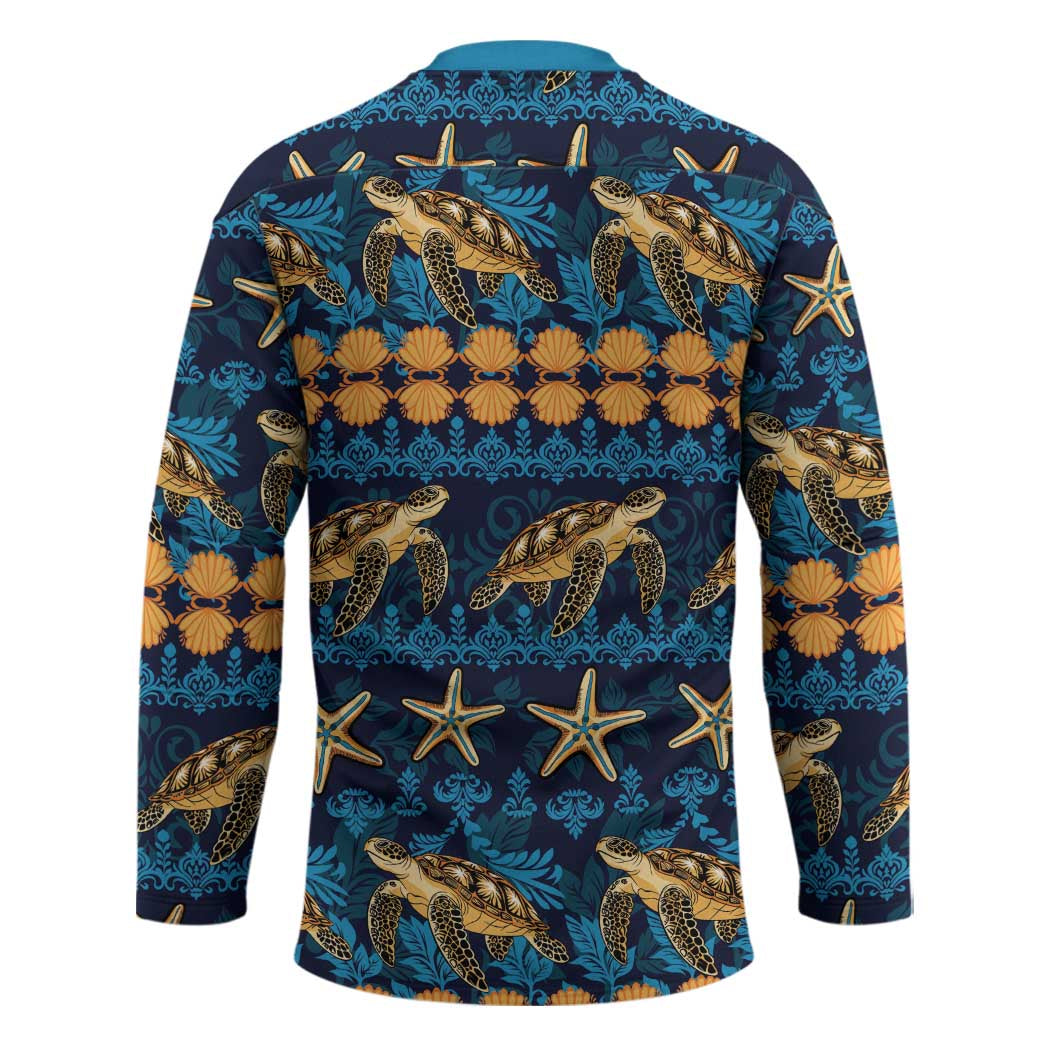Hawaii Turtles Starfish Unique Pattern Hockey Jersey - Polynesian Pride