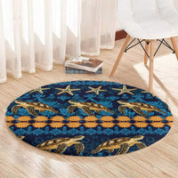 Hawaii Turtles Starfish Unique Pattern Round Carpet - Polynesian Pride