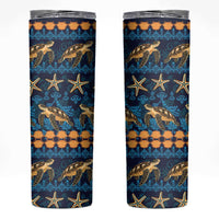 Hawaii Turtles Starfish Unique Pattern Skinny Tumbler - Polynesian Pride