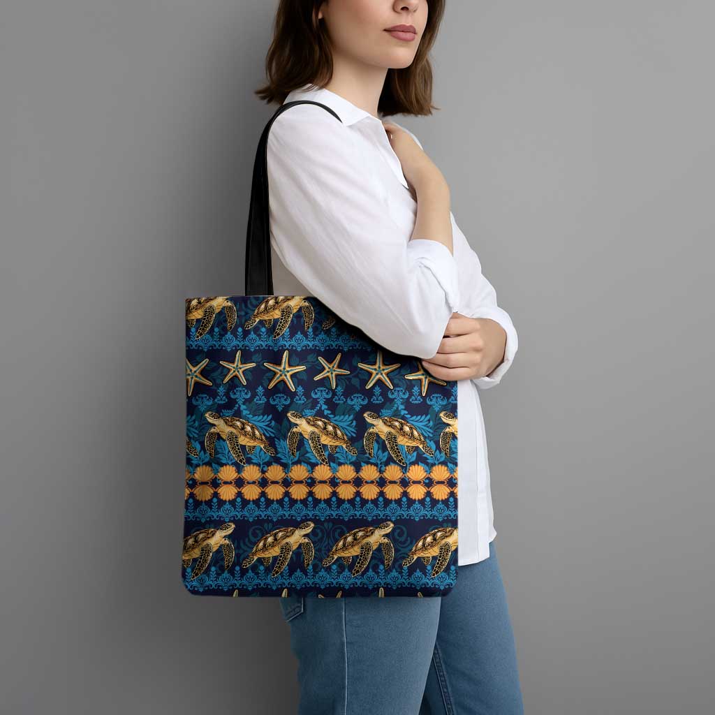 Hawaii Turtles Starfish Unique Pattern Tote Bag - Polynesian Pride