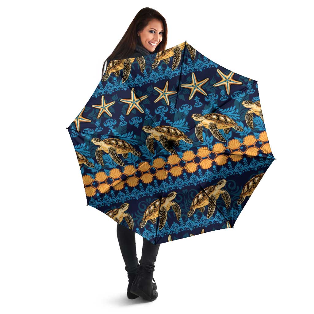 Hawaii Turtles Starfish Unique Pattern Umbrella - Polynesian Pride