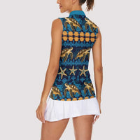 Hawaii Turtles Starfish Unique Pattern Women Sleeveless Polo Shirt LT01 - Polynesian Pride