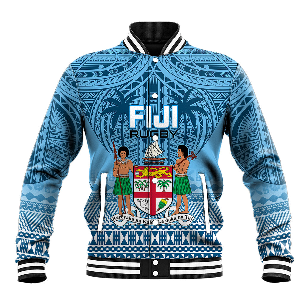 Custom Fiji Rugby Baseball Jacket Fijian Go 2023 World Cup LT01 Unisex Blue - Polynesian Pride