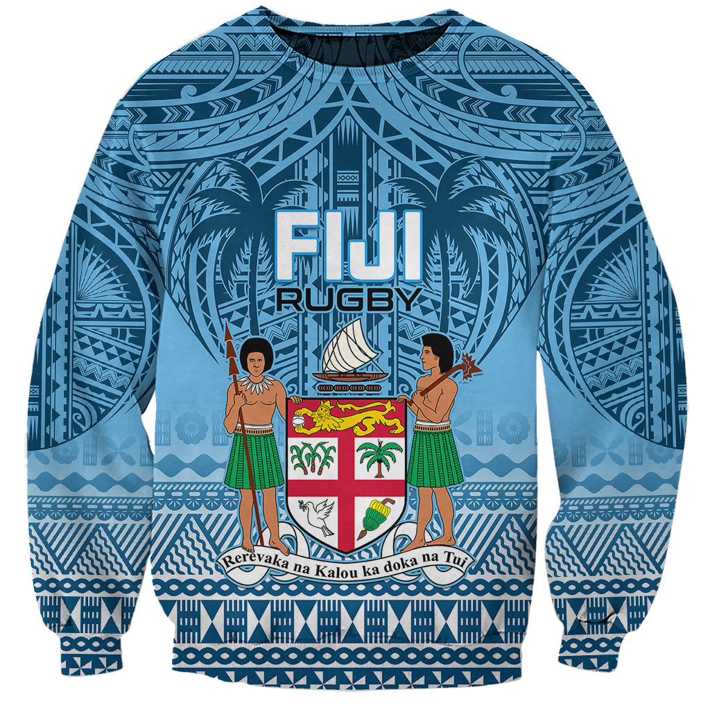 Custom Fiji Rugby Sweatshirt Fijian Go 2023 World Cup LT01 Unisex Blue - Polynesian Pride