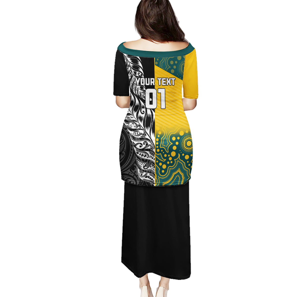 Custom New Zealand And Australia Rugby Family Matching Puletasi Dress and Hawaiian Shirt Wallabies Kiwi Silver Fern 2023 World Cup LT01 - Polynesian Pride