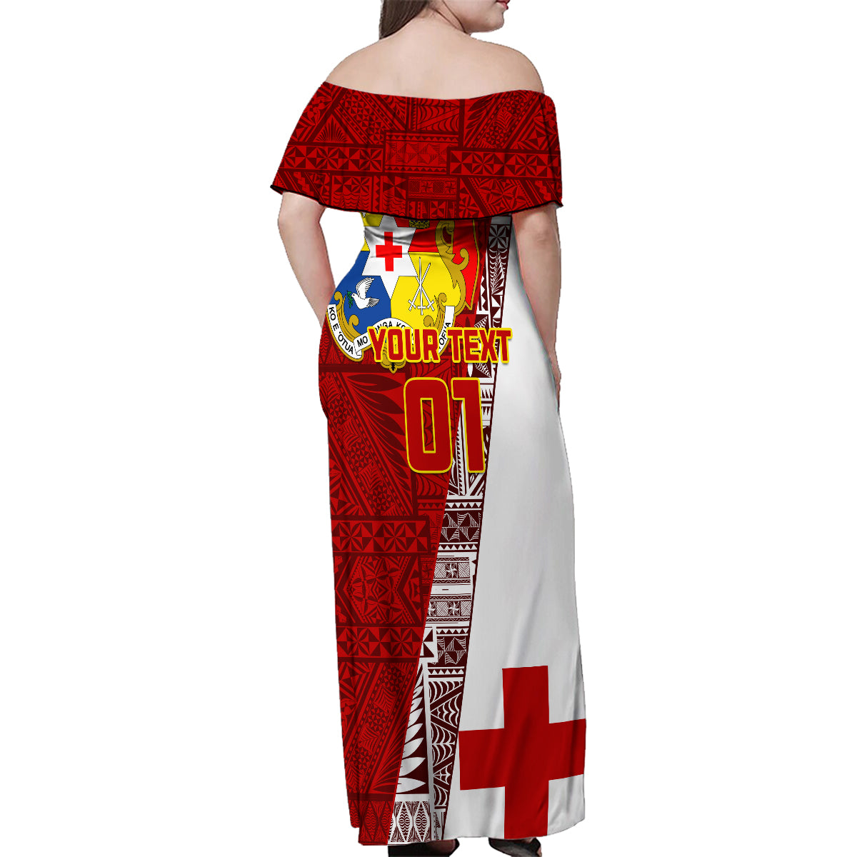 Custom Tonga Rugby Family Matching Off Shoulder Maxi Dress and Hawaiian Shirt Tongan Go 2023 World Cup LT01 - Polynesian Pride