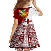 Custom Tonga Rugby Family Matching Puletasi Dress and Hawaiian Shirt Tongan Go 2023 World Cup LT01 - Polynesian Pride