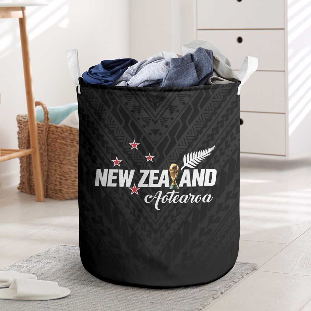 Football New Zealand Laundry Basket Aotearoa United Black Version LT01 Black - Polynesian Pride