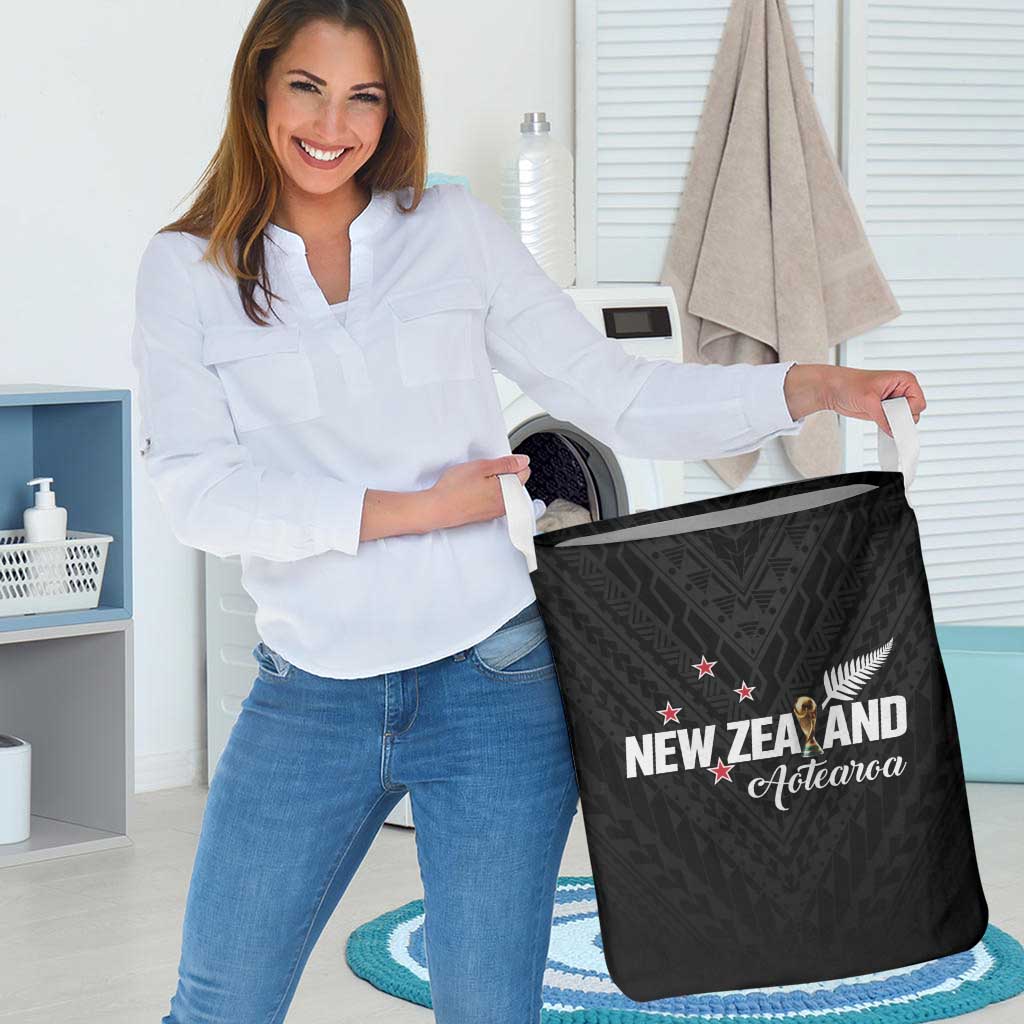 Football New Zealand Laundry Basket Aotearoa United Black Version - Polynesian Pride
