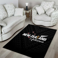Football New Zealand Area Rug Aotearoa United Black Version - Polynesian Pride