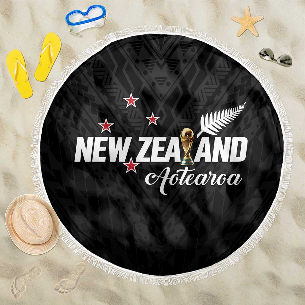 Football New Zealand Beach Blanket Aotearoa United Black Version - Polynesian Pride