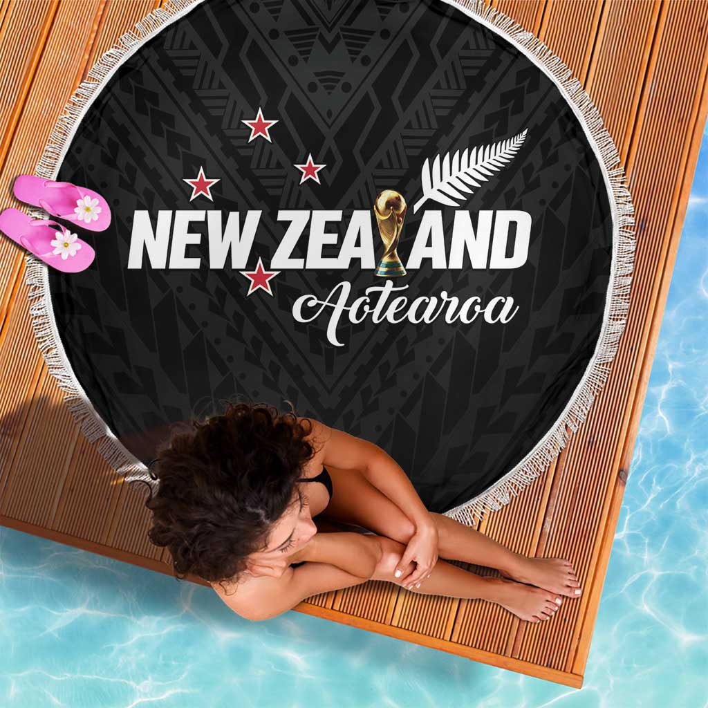 Football New Zealand Beach Blanket Aotearoa United Black Version - Polynesian Pride