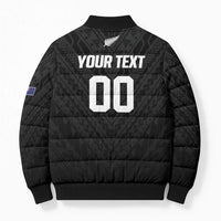 Custom Football New Zealand Bomber Puffer Jacket Aotearoa United Black Version - Polynesian Pride