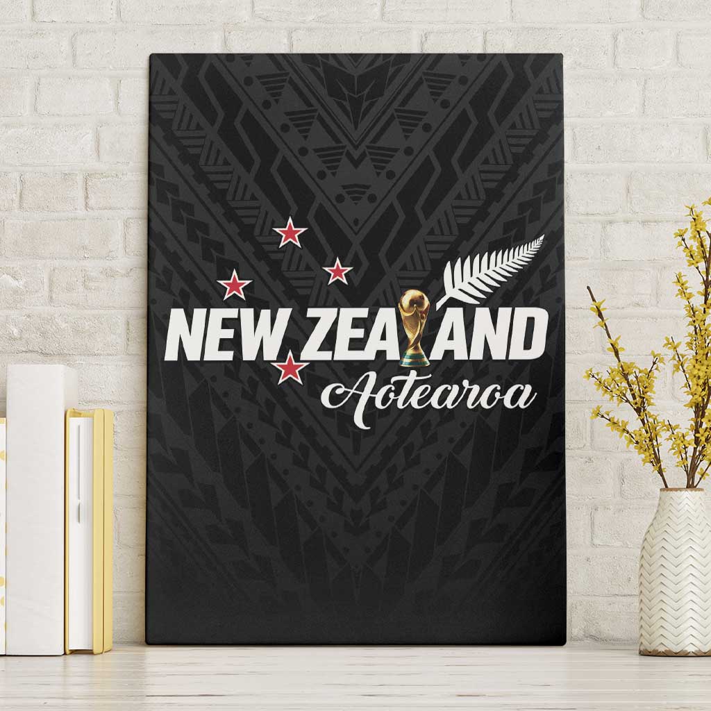 Football New Zealand Canvas Wall Art Aotearoa United Black Version LT01 Without Frame Black - Polynesian Pride