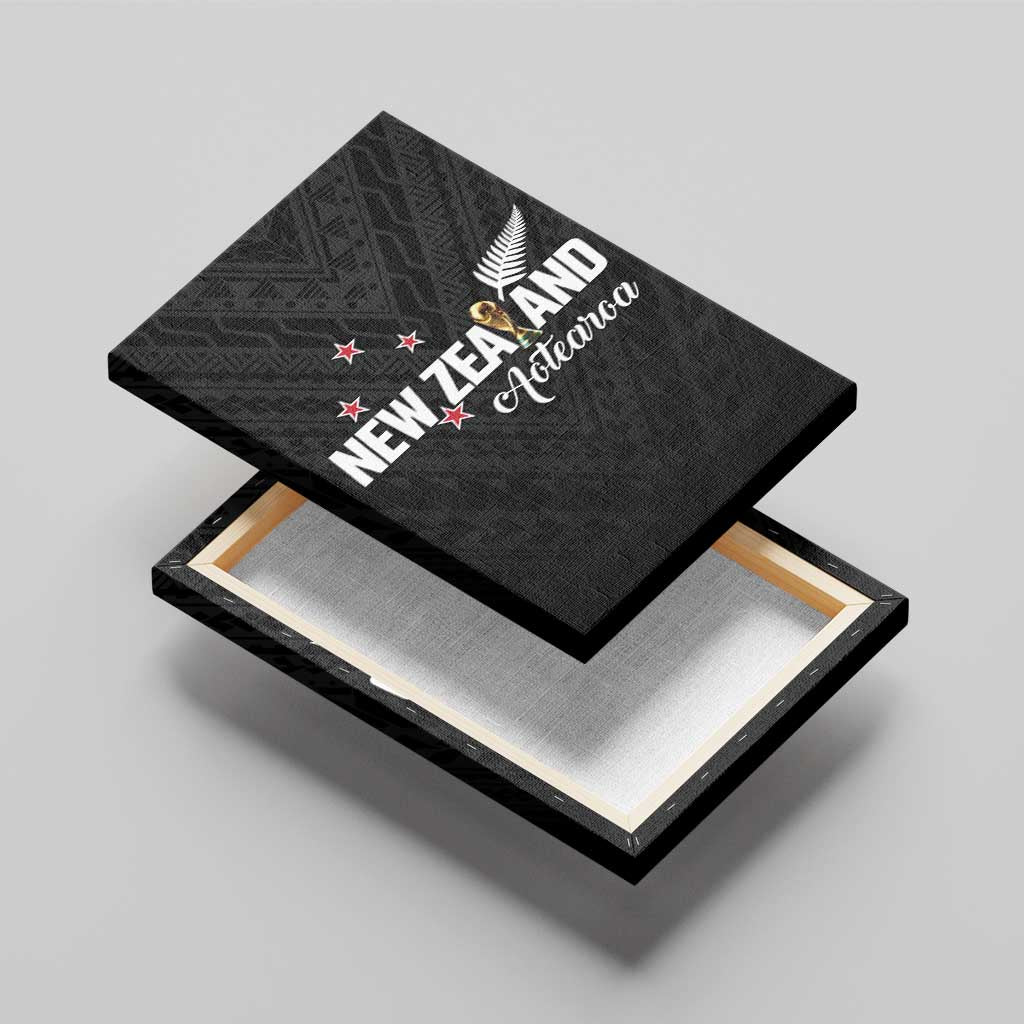 Football New Zealand Canvas Wall Art Aotearoa United Black Version - Polynesian Pride