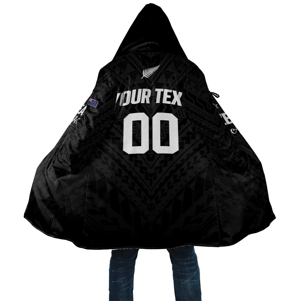 Custom Football New Zealand Cloak Aotearoa United Black Version LT01 Unisex Black - Polynesian Pride
