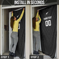 Custom Football New Zealand Door Cover Aotearoa United Black Version - Polynesian Pride