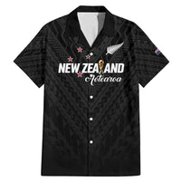 Custom Football New Zealand Family Matching Mermaid Dress and Hawaiian Shirt Aotearoa United Black Version - Polynesian Pride