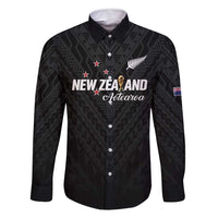Custom Football New Zealand Family Matching Off Shoulder Short Dress and Hawaiian Shirt Aotearoa United Black Version - Polynesian Pride