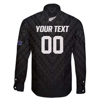 Custom Football New Zealand Family Matching Off Shoulder Short Dress and Hawaiian Shirt Aotearoa United Black Version - Polynesian Pride