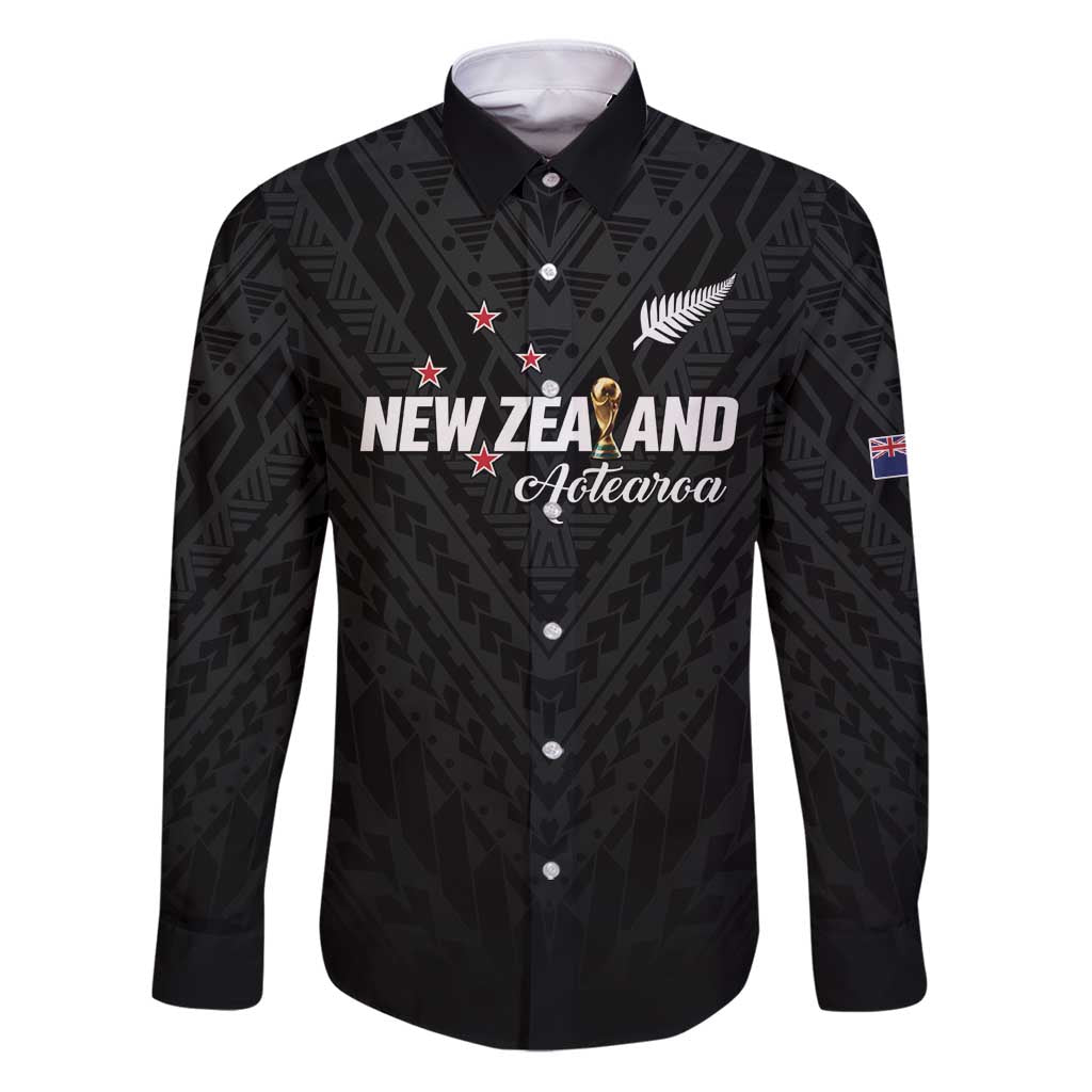 Custom Football New Zealand Family Matching Puletasi and Hawaiian Shirt Aotearoa United Black Version - Polynesian Pride