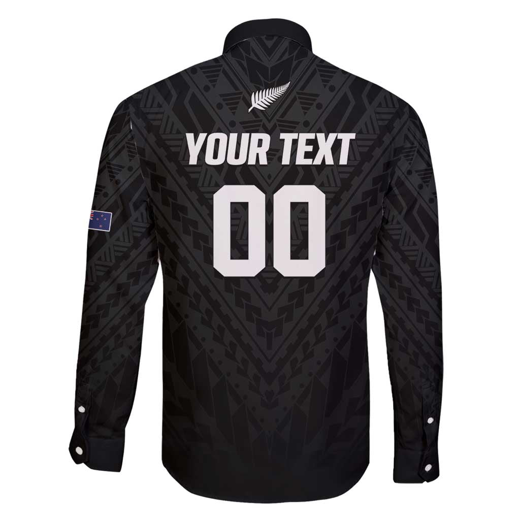 Custom Football New Zealand Family Matching Puletasi and Hawaiian Shirt Aotearoa United Black Version - Polynesian Pride