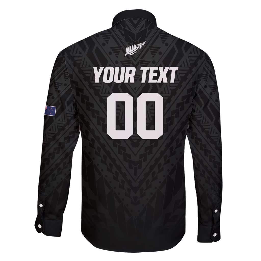 Custom Football New Zealand Family Matching Short Sleeve Bodycon Dress and Hawaiian Shirt Aotearoa United Black Version - Polynesian Pride