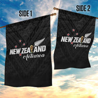 Football New Zealand Garden Flag Aotearoa United Black Version - Polynesian Pride