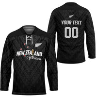 Custom Football New Zealand Hockey Jersey Aotearoa United Black Version - Polynesian Pride