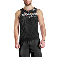 Custom Football New Zealand Men Tank Top Aotearoa United Black Version - Polynesian Pride