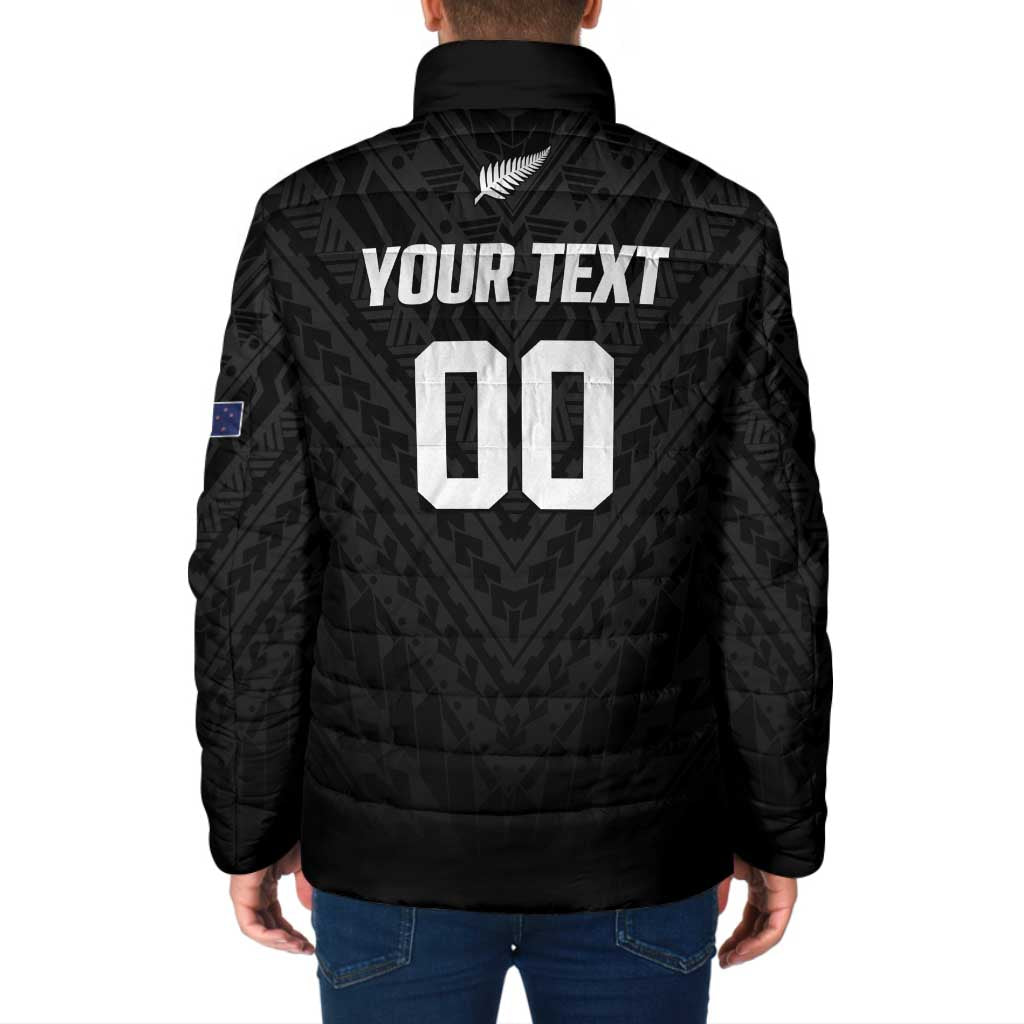 Custom Football New Zealand Padded Jacket Aotearoa United Black Version - Polynesian Pride