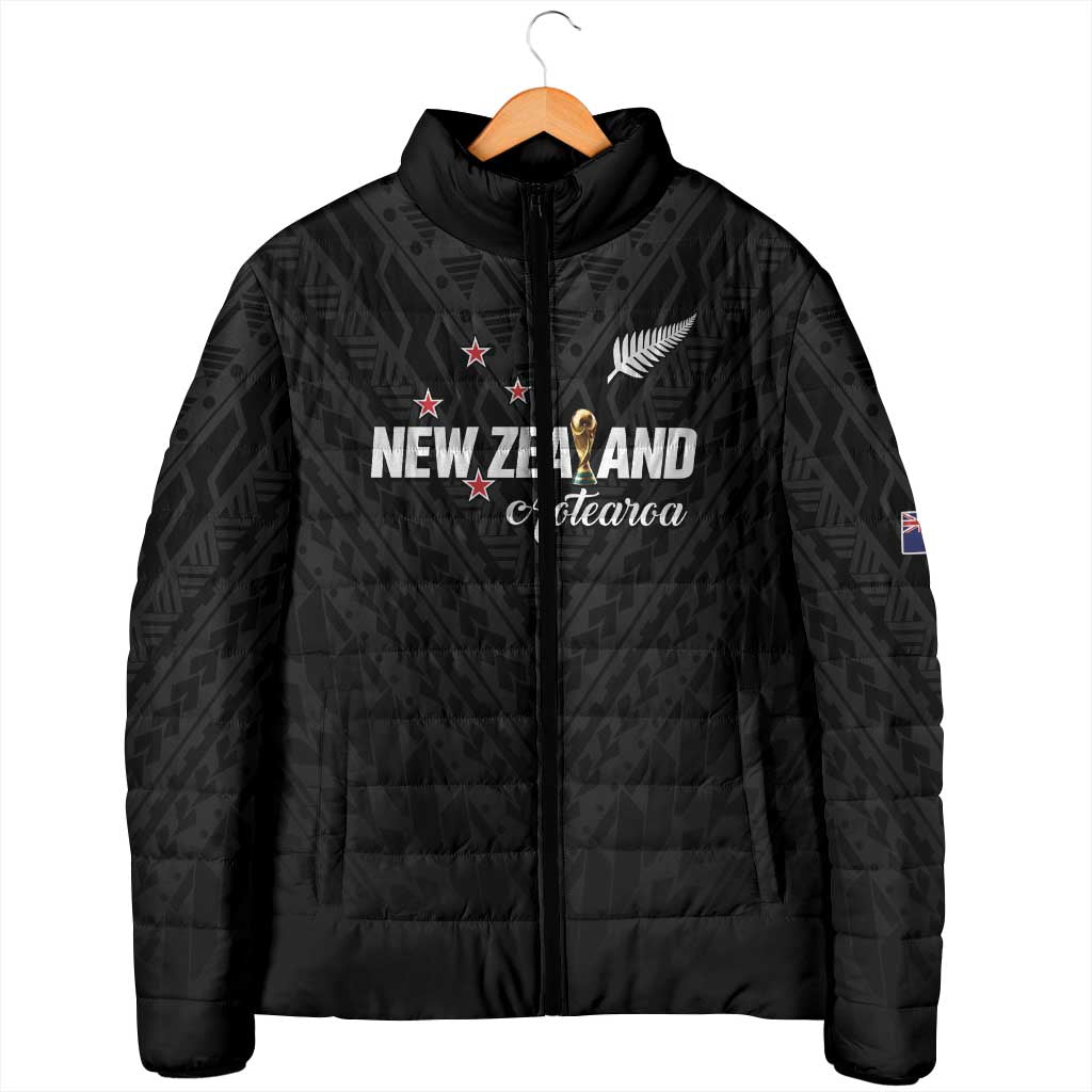 Custom Football New Zealand Padded Jacket Aotearoa United Black Version - Polynesian Pride