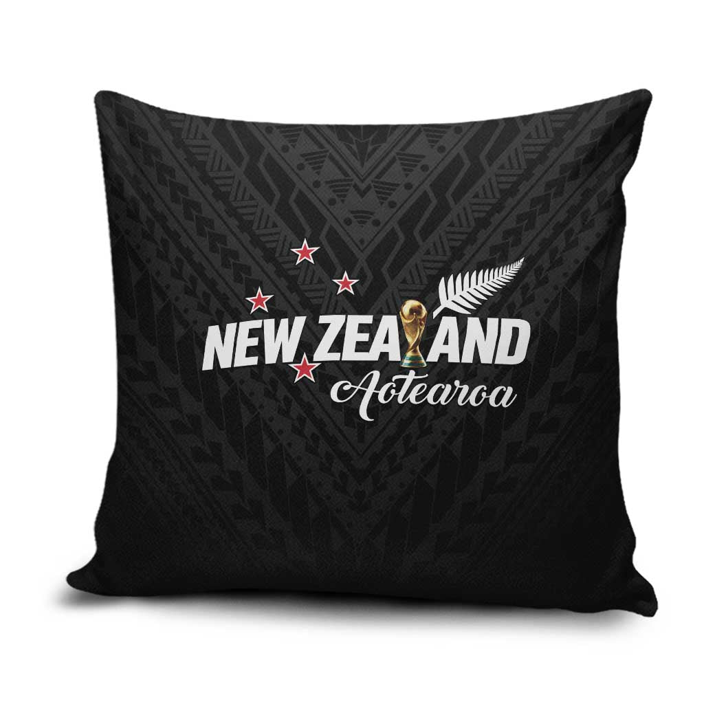 Football New Zealand Pillow Cover Aotearoa United Black Version - Polynesian Pride