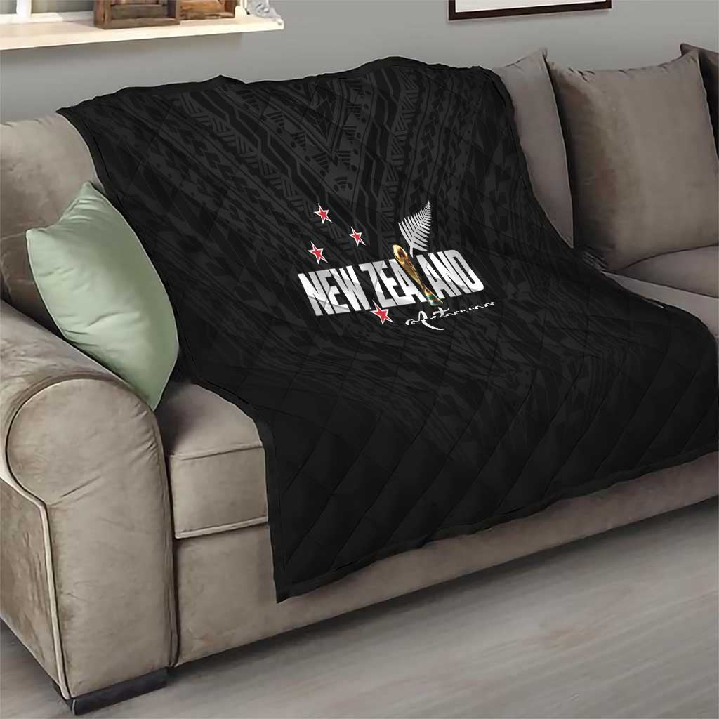 Football New Zealand Quilt Aotearoa United Black Version - Polynesian Pride