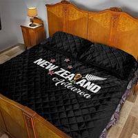 Football New Zealand Quilt Bed Set Aotearoa United Black Version - Polynesian Pride