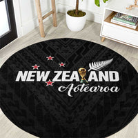 Football New Zealand Round Carpet Aotearoa United Black Version - Polynesian Pride