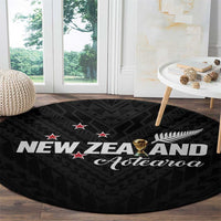 Football New Zealand Round Carpet Aotearoa United Black Version - Polynesian Pride