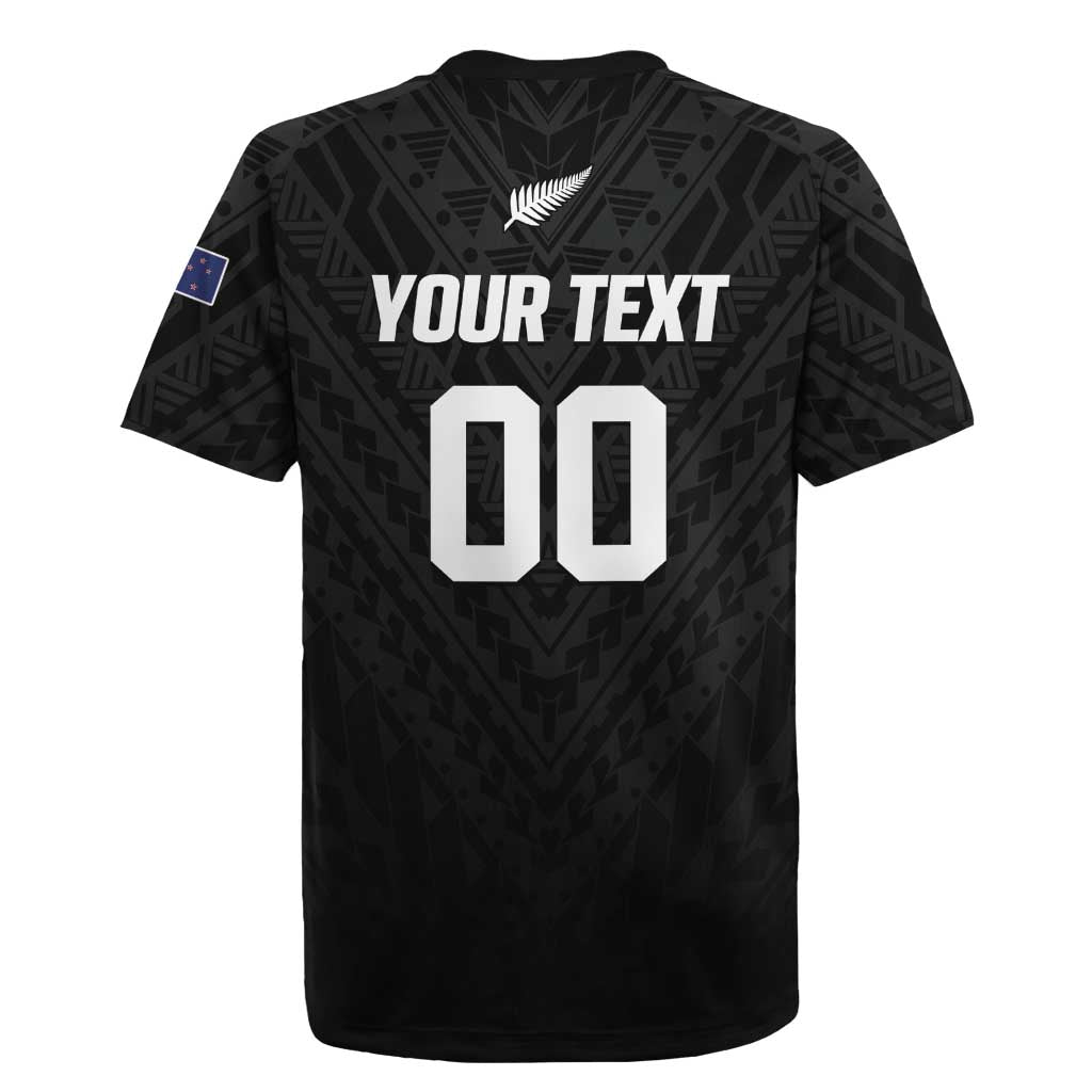 Custom Football New Zealand Rugby Jersey Aotearoa United Black Version - Polynesian Pride