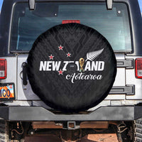 Football New Zealand Spare Tire Cover Aotearoa United Black Version - Polynesian Pride