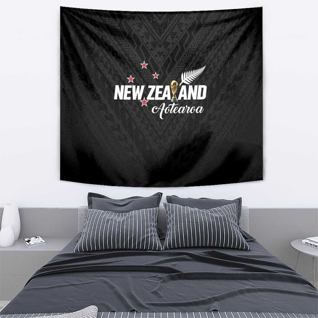 Football New Zealand Tapestry Aotearoa United Black Version - Polynesian Pride