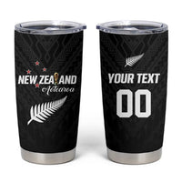 Custom Football New Zealand Tumbler Cup Aotearoa United Black Version - Polynesian Pride
